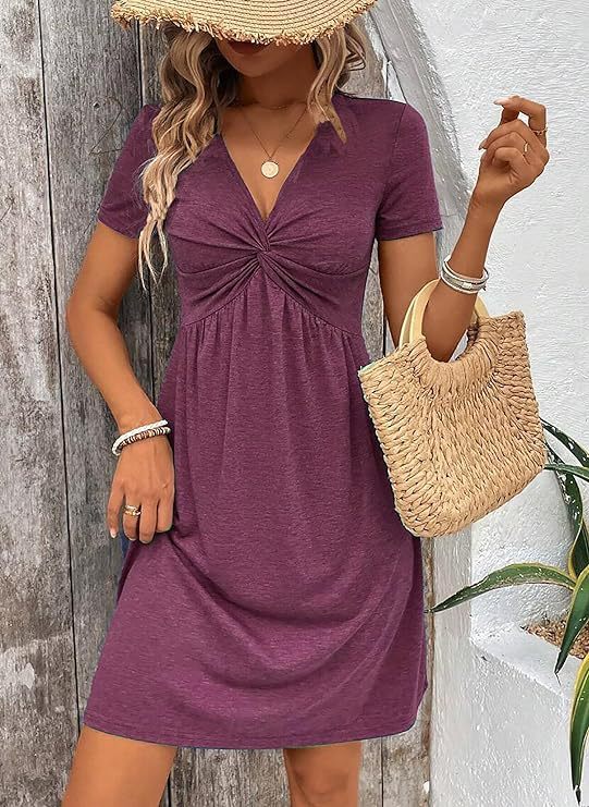 Elara – Sommer Kleid Damen mit V-Ausschnitt, Raffungen & Taillenknoten - Image 9